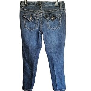 Nine West‎ Women's Blue Capri Jeans with Zippered Hem - Size 8